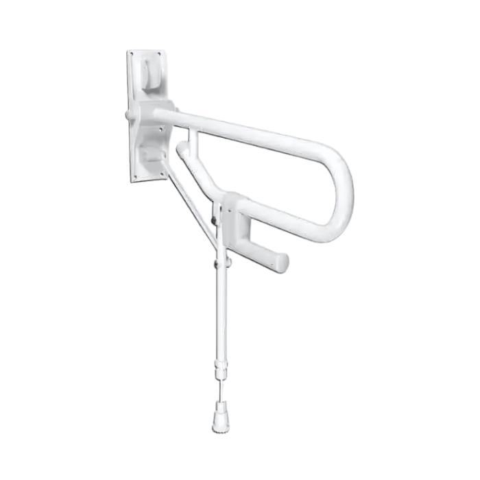 AKW 1800 Series - Hinged Fold-up Double Hairpin Rail, TRH, Adjustable Leg (32mm) White