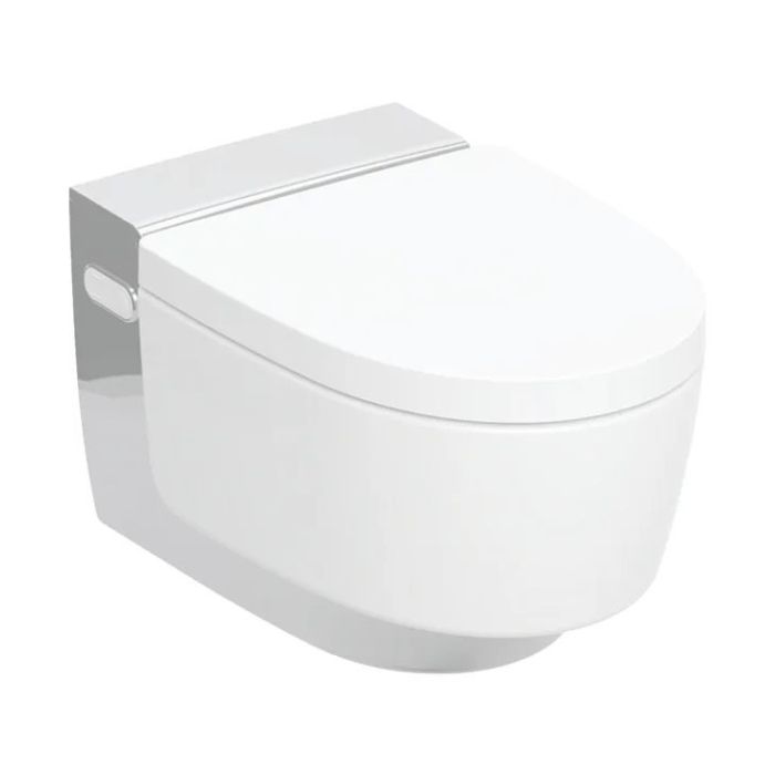 Geberit AquaClean Mera Comfort WC Complete Solution, Wall-hung WC - Bright Chrome-plated