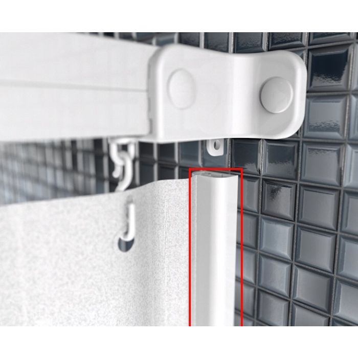 AKW Captive Shower Curtain System - 2m Length (Curtain not included)