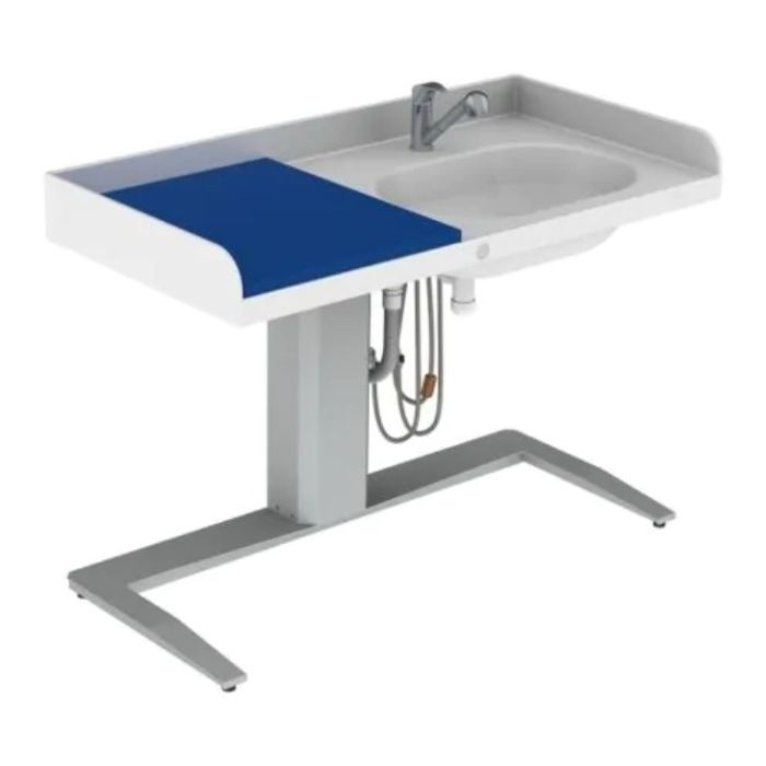 Granberg CARE 343, Height ADJ, Corian Changing Table, Bathtub Right, Mixer Tap, Mattress - 1400x700mm