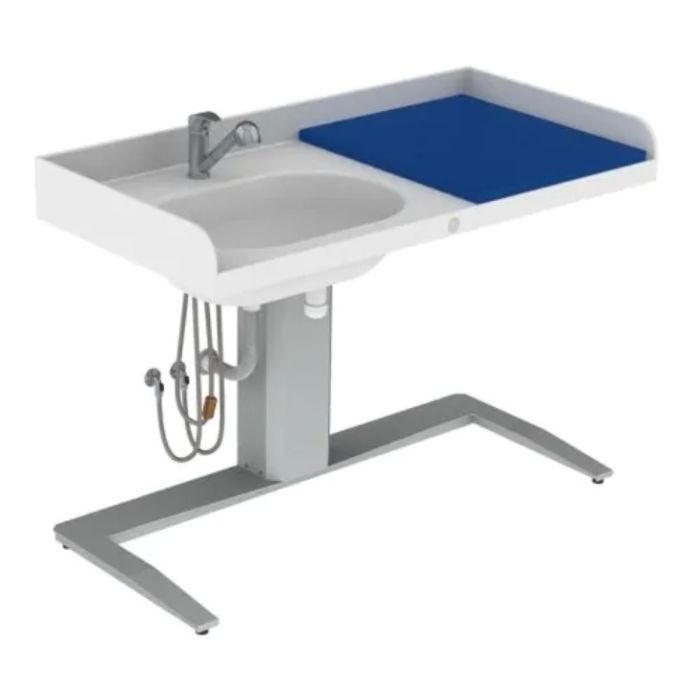 Granberg CARE 343, Height ADJ, Corian Changing Table, Bathtub Left, Mixer Tap, Mattress - 1400x700mm