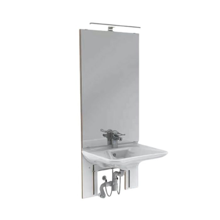 Granberg Manual Height Adjustable Washbasin BASICLINE 401-01-05 - Incl. Mixer Tap with 150 mm Lever - White