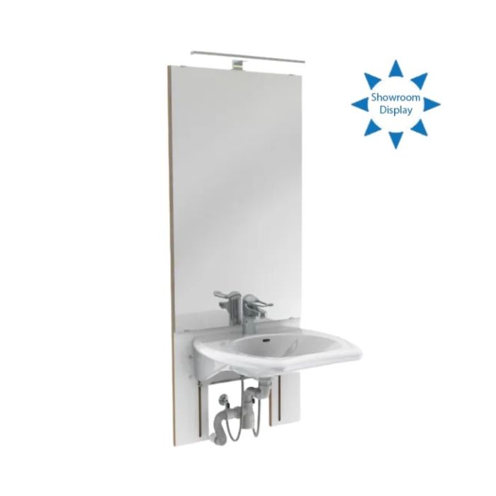 Granberg Manual Height Adjustable Washbasin BASICLINE 401-03-05 - Incl. Mixer Tap with 150 mm Lever - White
