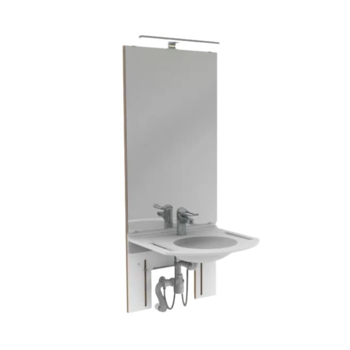 Granberg Manual Height Adjustable Washbasin - BASICLINE 401-15-05 - Incl. Mixer Tap with 150 mm Lever - White