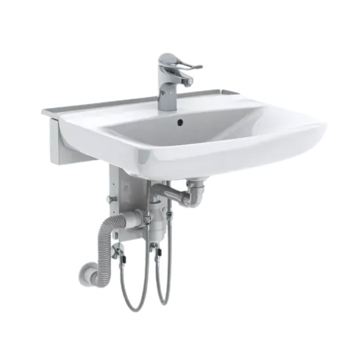 Granberg Manually Adjustable Washbasin with Gas Spring BASICLINE 406-11-05 - Incl. Mixer Tap with 150 mm Lever - White