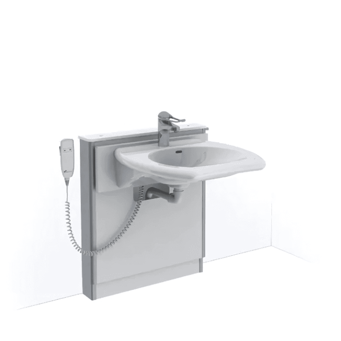 Granberg Motorised Washbasin Lift BASICLINE 415-03-05 - Incl. Mixer Tap with 150 mm Lever - White