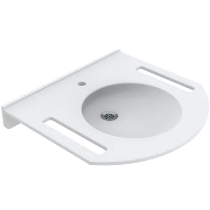 Granberg 425-015 Solid Surface Washbasin, Tap Hole, No Overflow, 600x550mm