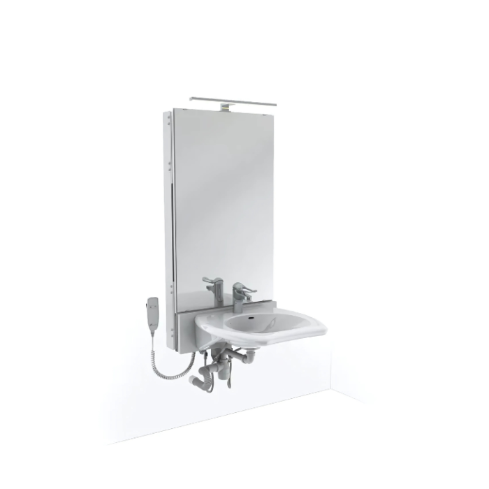 Granberg Motorised Washbasin Lift BASICLINE 433-03-05 - Incl. Mixer Tap with 150 mm Lever - White