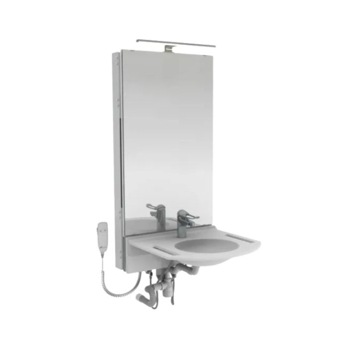 Granberg Motorised Washbasin Lift BASICLINE 433-15-05 - Incl. Mixer Tap with 150 mm Lever - White