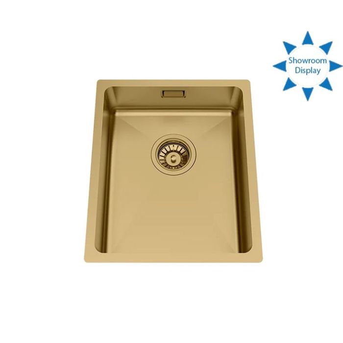 Granberg Ergosteel Trendline Gold PVD Coated Insulated Kitchen Sink EST-330-03 - 37.0 cm, Inc. Flexible Waste Kit