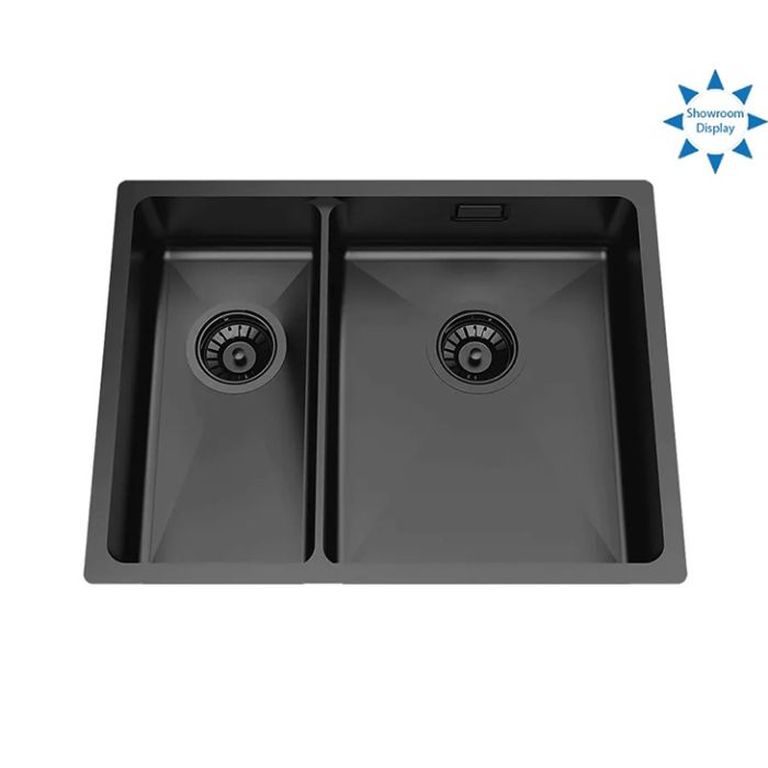 Granberg Ergosteel Trendline Black PVD Coated Insulated Kitchen Sink EST-53KH-02 - 57.8 cm, Inc. Flexible Waste Kit