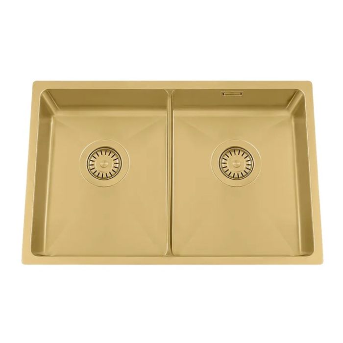 Granberg Ergosteel Trendline Gold PVD coated Insulated Kitchen Sink EST-80K-02 - 72.8 cm, Inc. Flexible Waste Kit