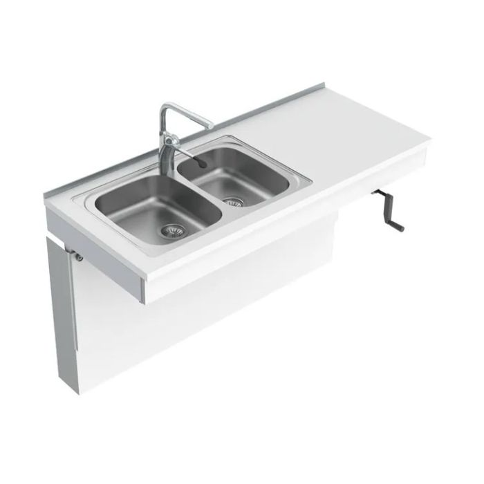 Granberg Wall Mounted Cranked Sink Module 6350-ES30 - Left, Choice of Widths 990-1590mm