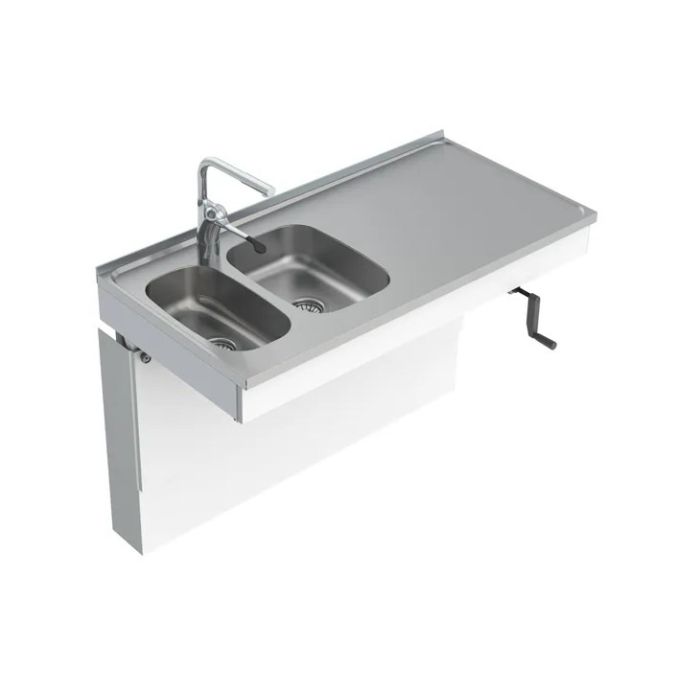 Granberg Wall Mounted Cranked Sink Module 6350-ESG - Left, Choice of Widths 1190-1590mm