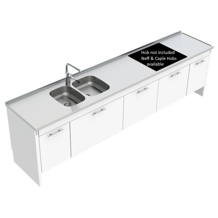 Granberg Sidelift 6400 Combi Kitchen Module 6400-ESHS4 SS, w/ CABS under Entire Lift - White, RAL 9003