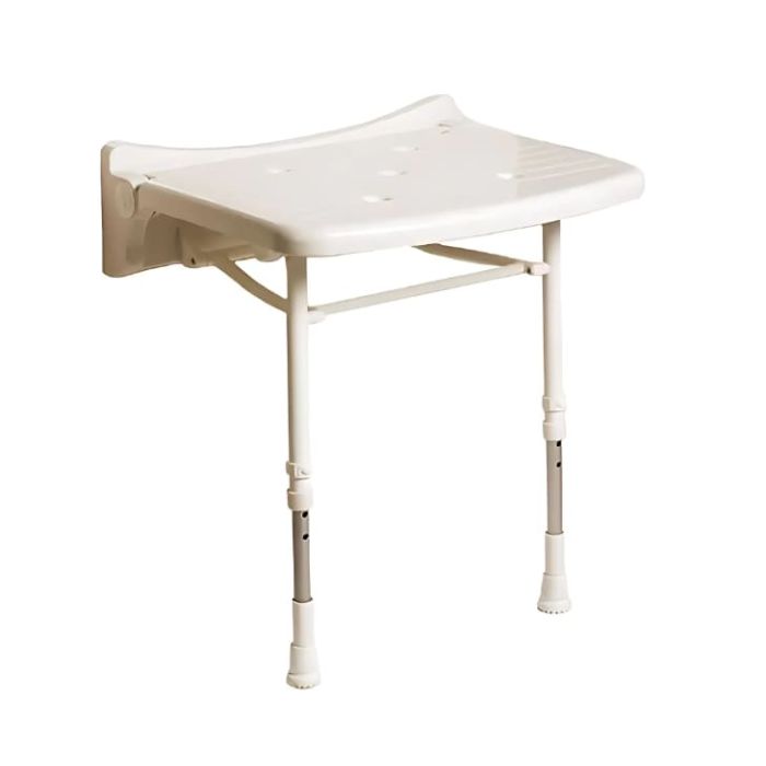 AKW 2000 Series Standard Fold-Up Shower Seat White Seat - No Pad
