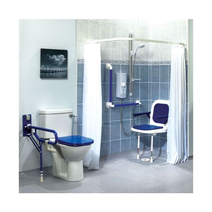 AKW Plain White Shower Curtain - Choice of Size (Note: 2x Curtains shown - 1x Supplied)