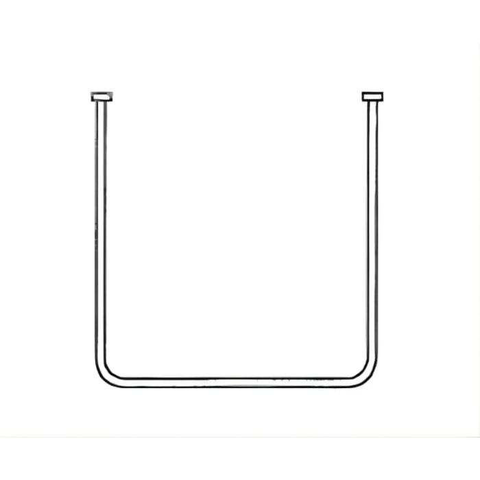 AKW White U Shaped Curtain Rail, w/ Hooks & Gliders, Choice of Size