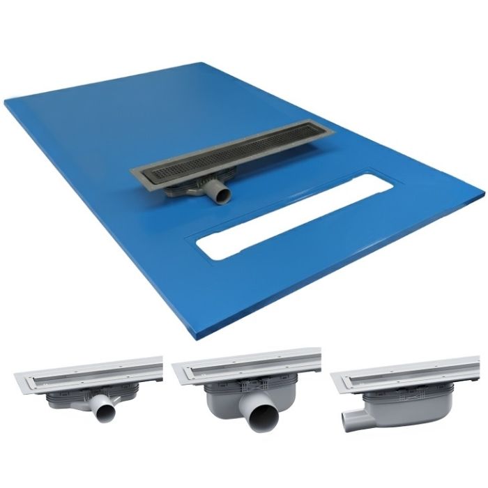 Maxxus Linear Former with Purusline Living Vinyl Plus – PVD Black Chess Design Grate | Multiple Sizes & Outlet Options