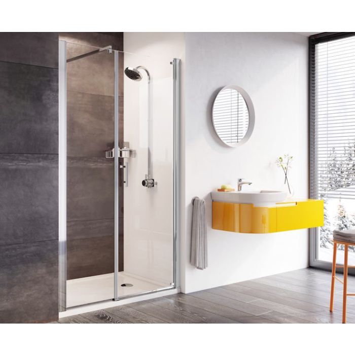 Roman Innov8 Alcove 640mm Pivot Shower Door, Inline Panel 1400 or 1500mm
