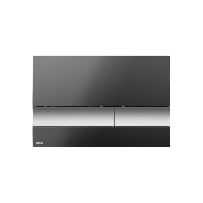 Alca Flush Plate Basic, Pre-Wall Installation Systems - Black/Chrome Matt