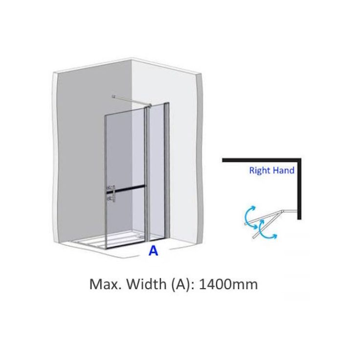 AWS Liberation RH Wide Fixed Glass Panel & Split Level Door - Custom Size (A) Min. 800, Max. 1400mm