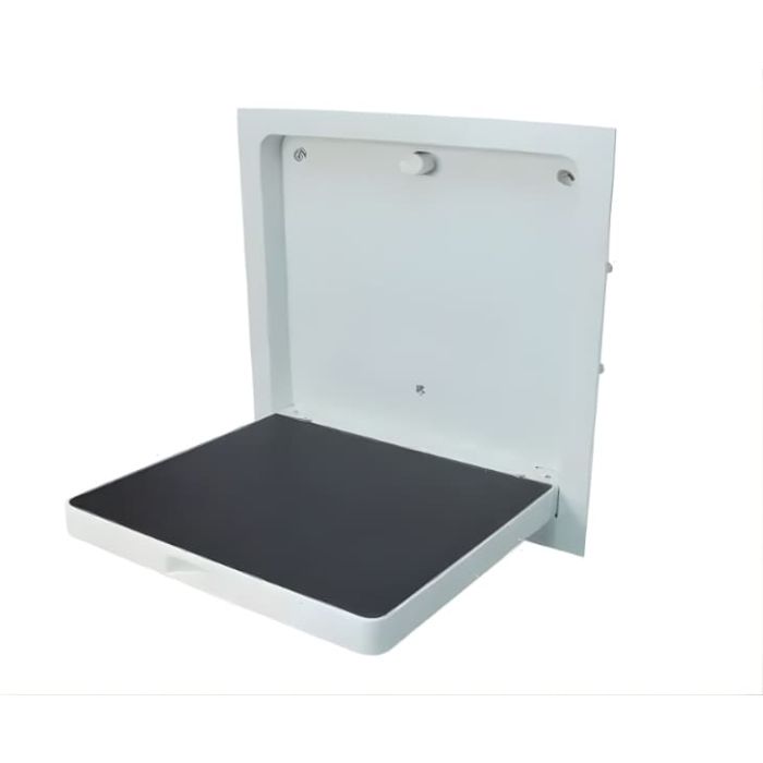 PBA Programma CAP White Concealed Shower Seat with Fitting Kit for Brick Walls
