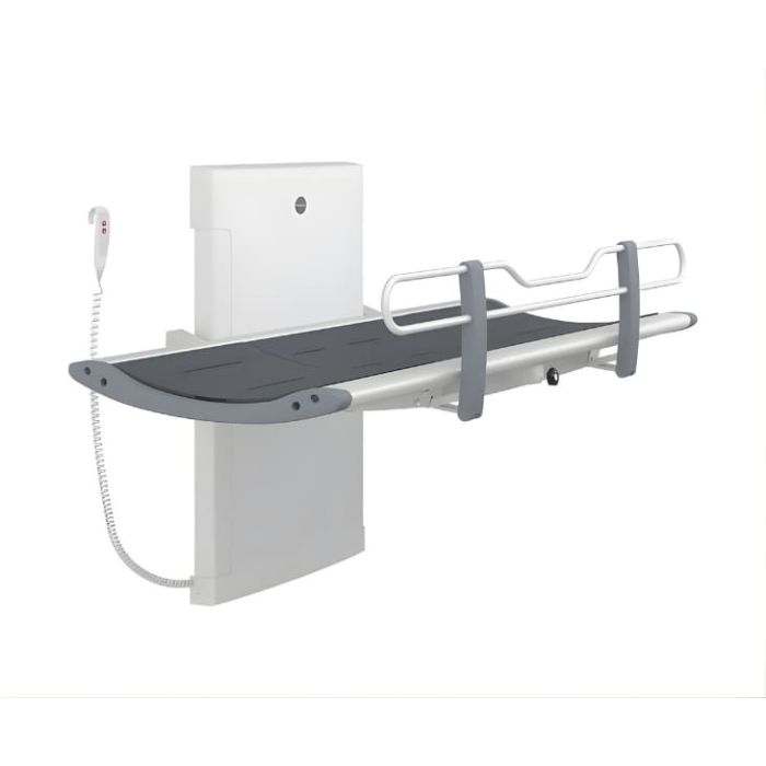 Pressalit SCT 3000 Shower Changing Table, Height ADJ, Safety Rail, 1910mm - Graphite Grey