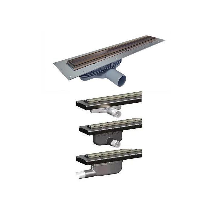 Purusline Living 800mm Linear Drain, Bronze Frame & Tile Insert - Outlet Choice