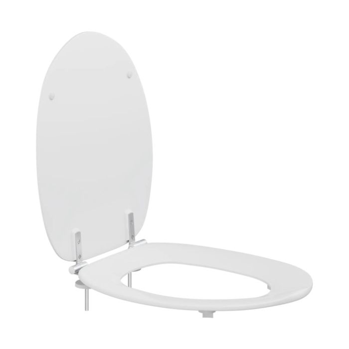 Pressalit Toilet Seat Colani with Cover, Universal Hinge (B83) - White