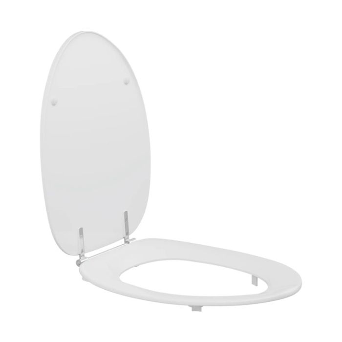 Pressalit Toilet Seat Dania with Cover, Extra Strong Crossbar Hinge (D92) - White