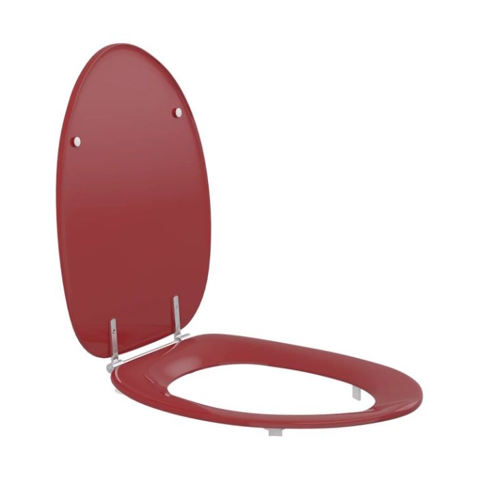 Pressalit Toilet Seat Dania, with Cover, Extra Strong Crossbar Hinge (D92) - Red