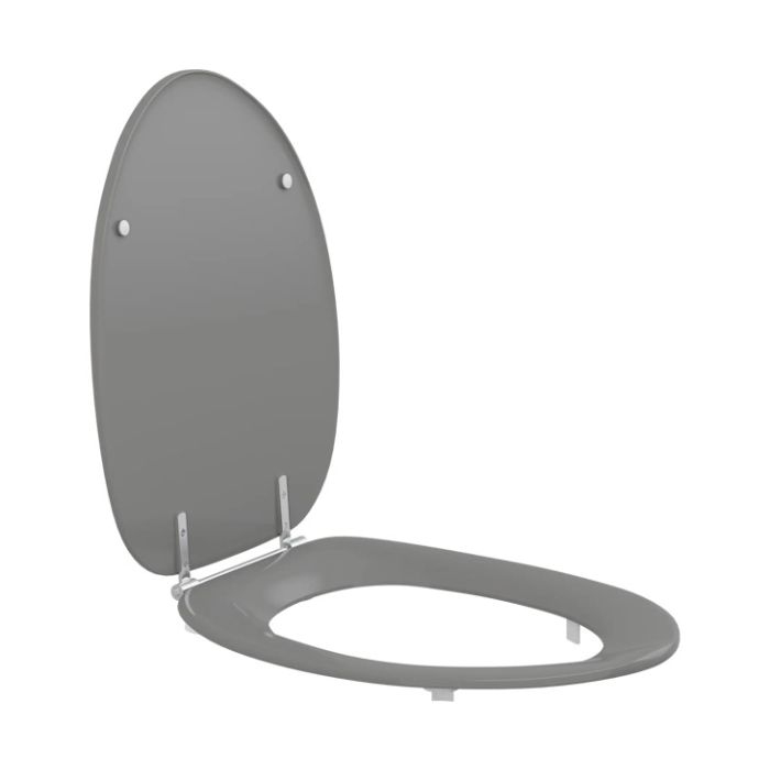 Pressalit Toilet Seat Dania, with Cover, Extra Strong Crossbar Hinge (D92) - Anthracite Grey