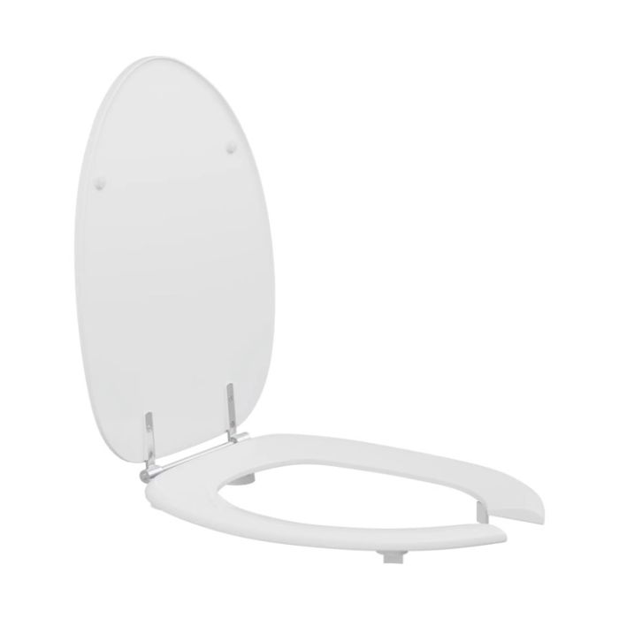 Pressalit Toilet Seat Dania, Open Front, with Cover - White