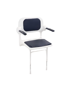 AKW 2000 Series Standard Shower Seat, Fold Up - Padded Dark Blue