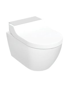 Geberit AquaClean Tuma Comfort WC Complete Solution, Wall-hung WC - Brushed Stainless Steel