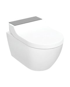 Geberit AquaClean Tuma Comfort WC Complete Solution, Wall-hung WC - Black Glass