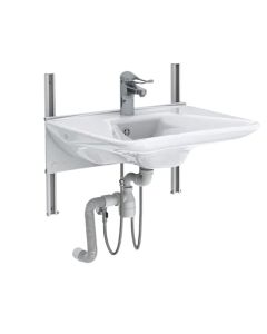 Granberg Manual Height Adjustable Washbasin - BASICLINE 403-01-05 - Incl. Mixer Tap with 150 mm Lever - White