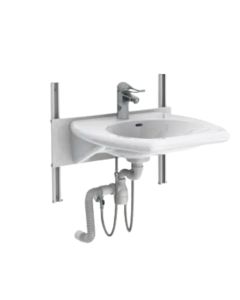 Granberg Manual Height Adjustable Washbasin - BASICLINE 403-03-05 - Incl. Mixer Tap with 150 mm Lever - White