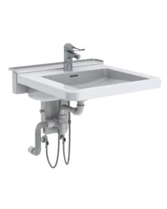 Granberg Manually Adjustable Washbasin with Gas Spring BASICLINE 406-10-05 - Incl. Mixer Tap with 150 mm Lever - White