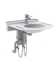 Granberg Manually Adjustable Washbasin with Gas Spring BASICLINE 406-15-05 - Incl. Mixer Tap with 150 mm Lever - White