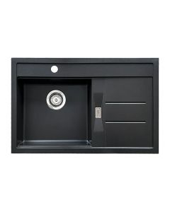 Granberg EST-500-02 PVD Coated Black Shallow Bowl Kitchen Sink with Trap and Flexible Waste Kit - 540 x 440 x 120mm