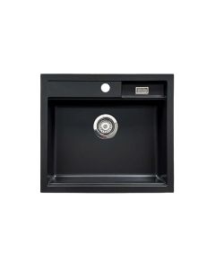 Granberg EST-500-02 PVD Coated Black Shallow Bowl Kitchen Sink with Trap and Flexible Waste Kit - 540 x 440 x 120mm