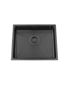 Granberg EST-500-02 PVD Coated Black Shallow Bowl Kitchen Sink with Trap and Flexible Waste Kit - 540 x 440 x 120mm