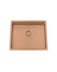 Granberg EST-500-04 PVD Coated Copper Shallow Bowl Kitchen Sink with Trap and Flexible Waste Kit - 540 x 440 x 120mm