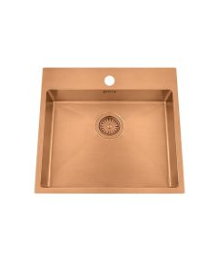 Granberg EST-500 Shallow Bowl Kitchen Sink with Trap and Flexible Waste Kit - 540 x 440 x 120mm