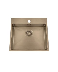 Granberg EST-500 Shallow Bowl Kitchen Sink with Trap and Flexible Waste Kit - 540 x 440 x 120mm