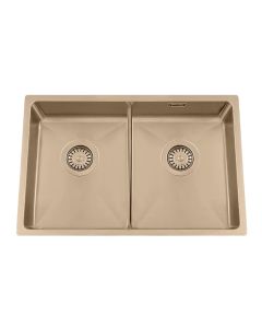 Granberg ES12 Inset or Undermount Shallow Bowl Kitchen Sink with Trap and Flexible Waste Kit - 540 x 440 x 120mm