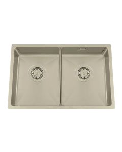 Granberg ES12 Inset or Undermount Shallow Bowl Kitchen Sink with Trap and Flexible Waste Kit - 540 x 440 x 120mm