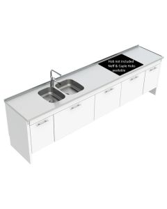 Granberg Sidelift 6400 Combi Kitchen Module 6400-ESHS4 SS, w/ CABS under Entire Lift - White, RAL 9003